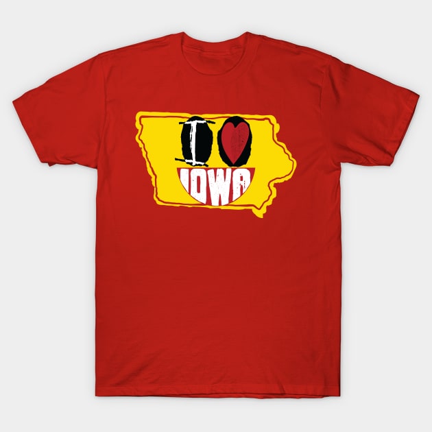 I Love Iowa Happy Face T-Shirt by pelagio